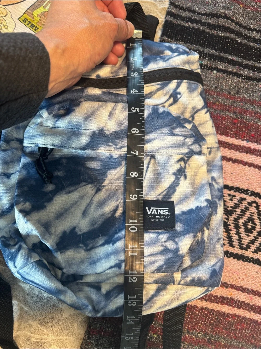 Vans Blue and White Tie-Dye Mini Backpack